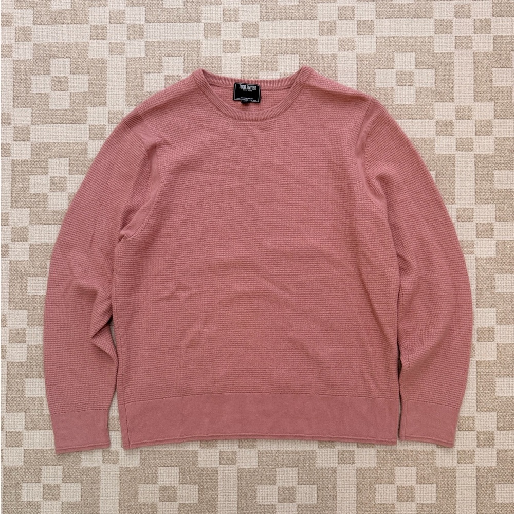 Todd Snyder Waffleknit Merino Wool Sweater‎ Size XXL Fits Large Mauve Pink Men’s
